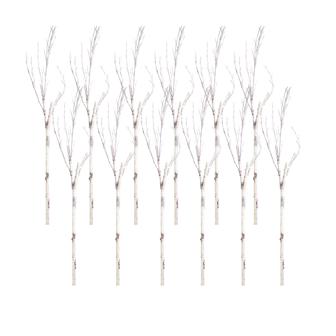 Contemporary Home Living Pack of 12 White PVC Birch Branches 34